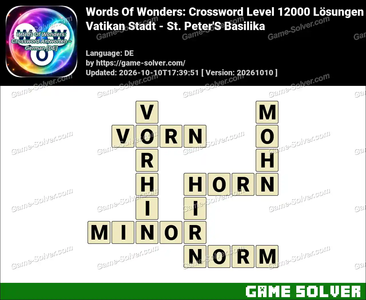 Words Of Wonders: Crossword Level 12000 Lösungen – Vatikan Stadt – St. Peter’S Basilika